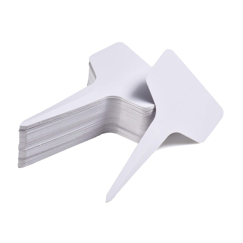 Mihey 150 Pcs 6x10cm Plant Labels T-Type Waterproof Garden Tags Nursery Markers Plant Identification Stakes, White - Image 2